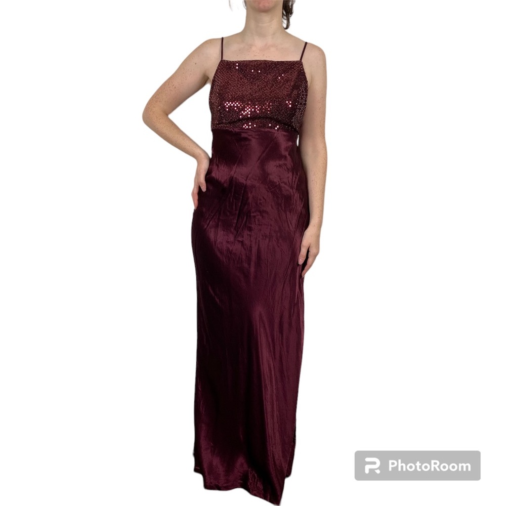 Y2K Maurice’s full length gown sequin empire waist lace up back whimsical
